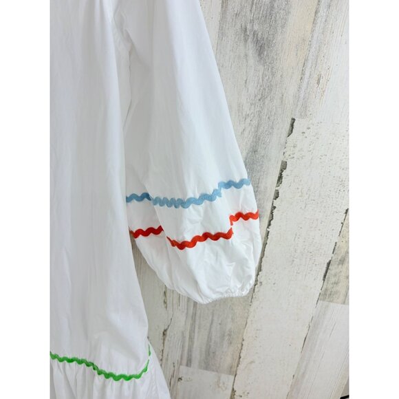 Ann Mashburn Sz S Isla Maxi Shirtdress Dress White Ric Rac - Picture 7 of 16